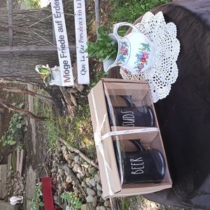 NWT 🔥 RAE DUNN beer stein duo: 🎁❤ 🍺NEW & BOXED 🍺❤🎁